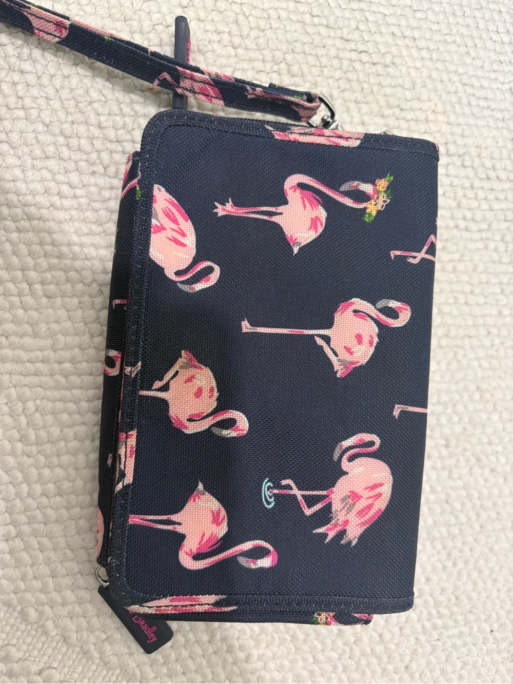 Vera Bradley Flamingo RFID Zip Around Wristlet Wallet